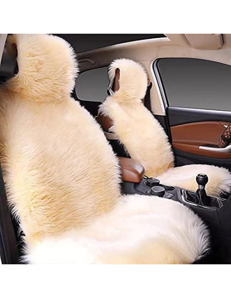 Funda de Asiento delantera Maples Beige de Piel Sintética Funda de Asiento delantera Maples Beige de Piel Sintética