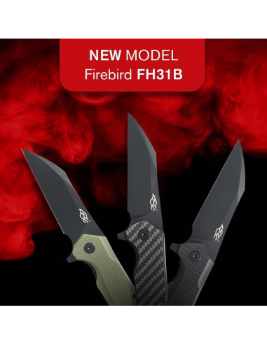Cuchillo Plegable Firebird FH31B-GR Acero D2 Mango G10 Verde Negro