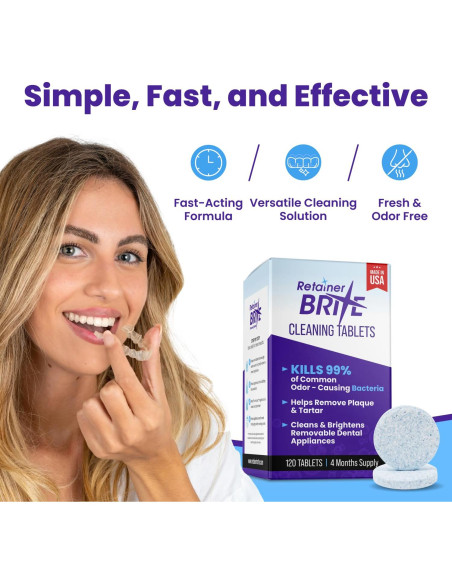 Tabletas Limpiadoras Retainer Brite - 120 Unidades para Retenedores Tabletas Limpiadoras Retainer Brite - 120 Unidades para Retenedores
