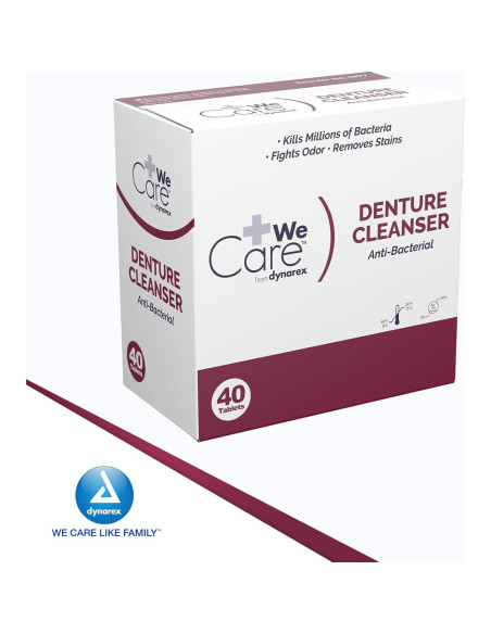 Tabletas Limpiadoras de Dentaduras Dynarex - 40 Tabletas de Menta Tabletas Limpiadoras de Dentaduras Dynarex - 40 Tabletas de Menta