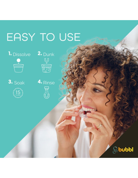 Limpiador de Tabletas Bubbl para Retenedores y Protectores Bucales Limpiador de Tabletas Bubbl para Retenedores y Protectores Bucales