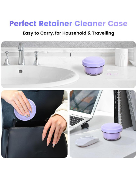 Estuche para Baño de Dentaduras LEAFTOL Púrpura 9.7x5.8cm Estuche para Baño de Dentaduras LEAFTOL Púrpura 9.7x5.8cm
