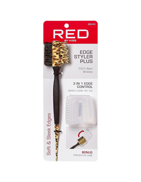 Cepillo de Bordes 3-en-1 Red by Kiss con Estuche - Jabalí Cepillo de Bordes 3-en-1 Red by Kiss con Estuche - Jabalí