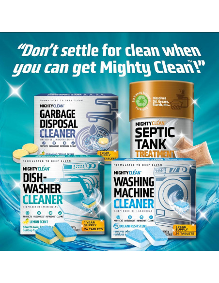 Limpiador y Desodorante de Lavavajillas MIGHTY CLEAN 24 Tabletas Limpiador y Desodorante de Lavavajillas MIGHTY CLEAN 24 Tabletas