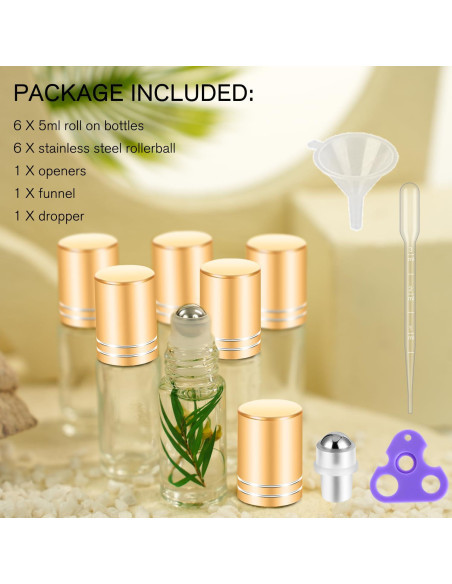 Botellas de Aceite Esencial Reutilizables PrettyCare 6 Pack 5 ml Botellas de Aceite Esencial Reutilizables PrettyCare 6 Pack 5 ml