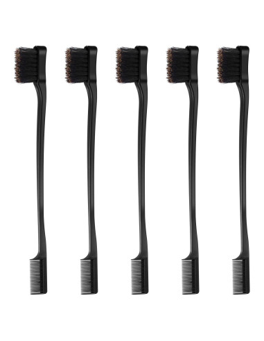 Juego de 5 Cepillos de Bordes para Cabello BBTO - Suaves y Doble Lado