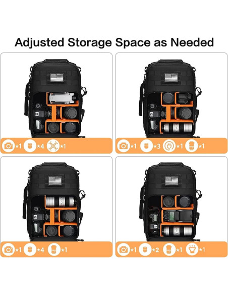 Mochila para cámara Mosiso negra con compartimento para laptop Mochila para cámara Mosiso negra con compartimento para laptop