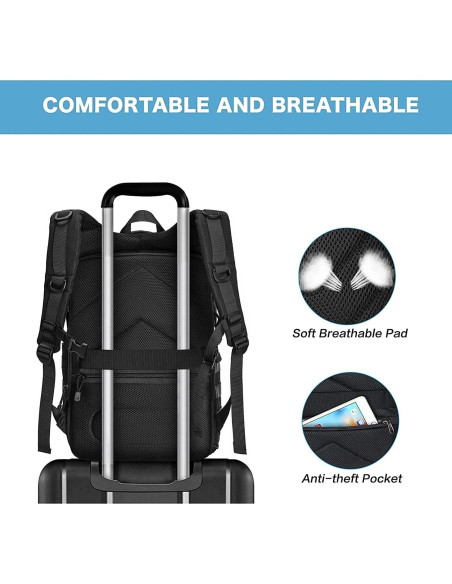 Mochila para cámara Mosiso negra con compartimento para laptop Mochila para cámara Mosiso negra con compartimento para laptop