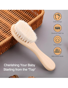 Paquete de 2 Cepillos para Bebé Kootinn con Mango de Madera 2