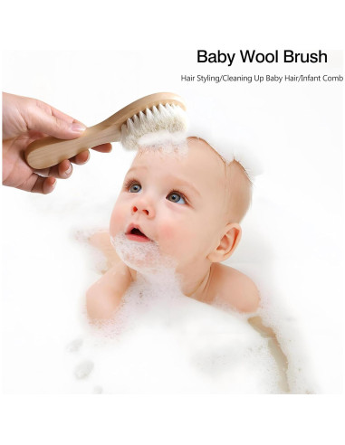 Paquete de 2 Cepillos para Bebé Kootinn con Mango de Madera
