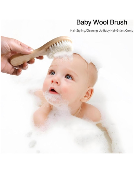Paquete de 2 Cepillos para Bebé Kootinn con Mango de Madera Paquete de 2 Cepillos para Bebé Kootinn con Mango de Madera