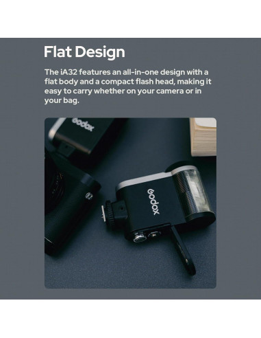 Flash Godox iA32 Mini para Cámara - GN15, 8 Niveles Potencia