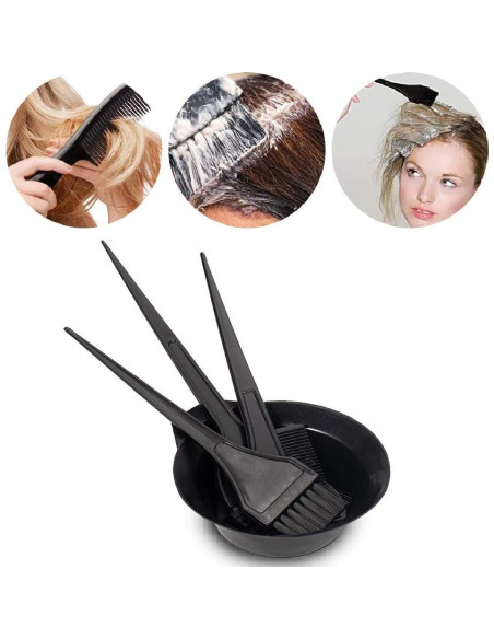 Juego de Brochas y Cuenco para Tinte de Cabello MOONMINI Juego de Brochas y Cuenco para Tinte de Cabello MOONMINI
