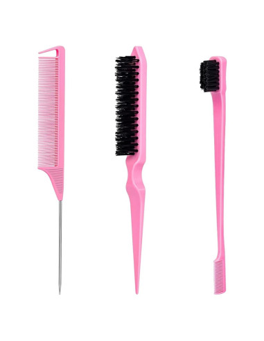 Juego de Cepillos y Peines para Cabello Slick Back - 3 Piezas
