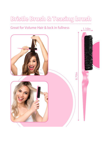 Juego de Cepillos y Peines para Cabello Slick Back - 3 Piezas