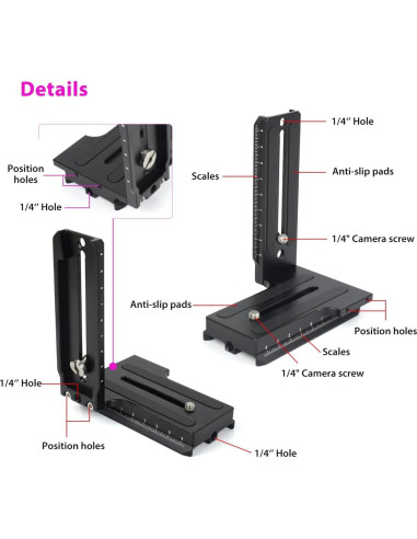 Placa de Liberación Rápida Vertical Akeipho para DJI Ronin RSC2/RS2/RS3