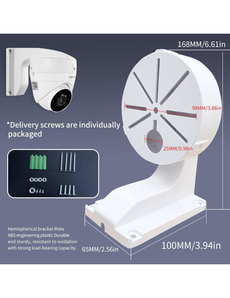 Soporte de Pared en L para Cámara de Seguridad DaHua Hikvision Soporte de Pared en L para Cámara de Seguridad DaHua Hikvision