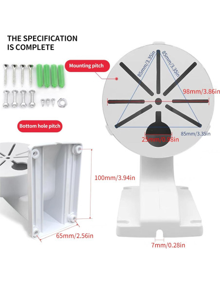 Soporte de Pared en L para Cámara de Seguridad DaHua Hikvision Soporte de Pared en L para Cámara de Seguridad DaHua Hikvision