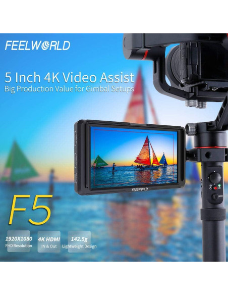 Monitor de Campo FEELWORLD F5 5" Full HD 1920x1080 Monitor de Campo FEELWORLD F5 5" Full HD 1920x1080