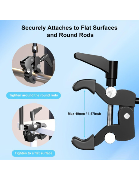 Soporte de Brazo Mágico Articulado UYODM 27.94 cm con Super Clamp Soporte de Brazo Mágico Articulado UYODM 27.94 cm con Super Clamp