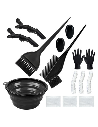 Kit de Tinte para Cabello Alelusaida - 15 Piezas, Negro