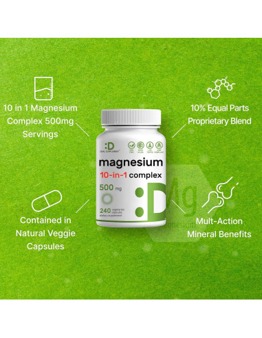 Complejo de Magnesio 500mg Deal Supplement 240 Cápsulas Vegetales