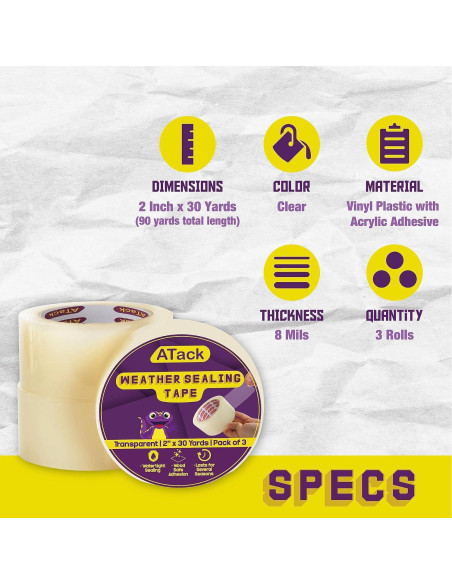 Cinta de Sellado ATack 5cm x 27.4m (3-Pack) - Aislamiento Invierno Cinta de Sellado ATack 5cm x 27.4m (3-Pack) - Aislamiento Invierno