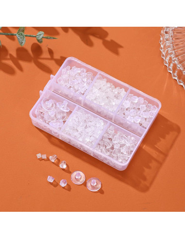 Respaldos de Aretes de Silicona Nkwuire 600 Pcs Transparentes