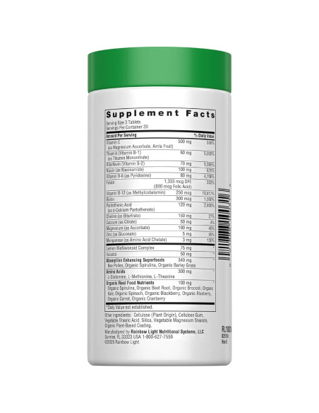 Complejo B Completo Luz Arcoíris 90 Cápsulas 65.5g Energía Complejo B Completo Luz Arcoíris 90 Cápsulas 65.5g Energía