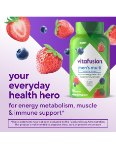 Vitafusion Multivitaminas Gummy Hombres Sin Azúcar 90 Unidades 2
