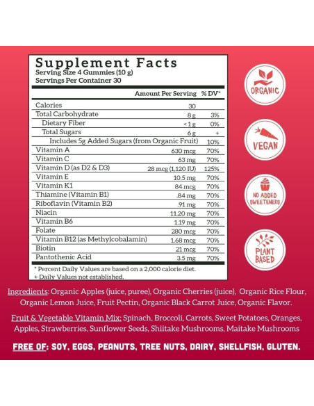 Gominolas Multivitamínicas Veganas Llama Naturals Cereza 120 Ct Gominolas Multivitamínicas Veganas Llama Naturals Cereza 120 Ct