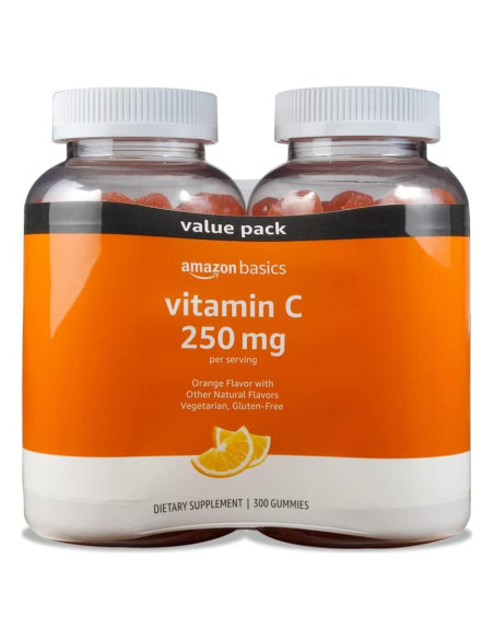 Gominolas de Vitamina C Amazon Basics 250 mg Naranja 300 Unidades Gominolas de Vitamina C Amazon Basics 250 mg Naranja 300 Unidades