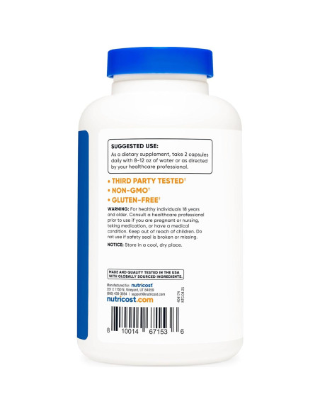 Suplemento Vitamina C con Zinc Nutricost 1000mg 120 Porciones Suplemento Vitamina C con Zinc Nutricost 1000mg 120 Porciones