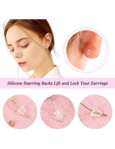 Respaldos de Aretes de Silicona Hipoalergénicos Hulubo 100 Pcs 2