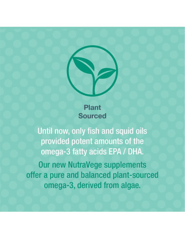 Omega-3 Vegano NutraVege Nature's Way 30 Gelatinas 300mg DHA