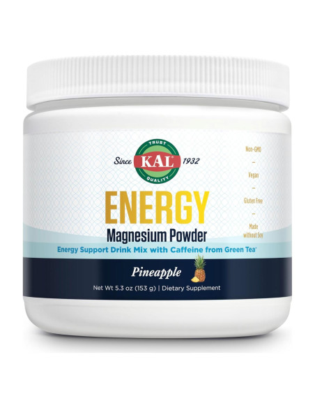 KAL Polvo de Magnesio Energía Sabor Piña 40 Porciones KAL Polvo de Magnesio Energía Sabor Piña 40 Porciones