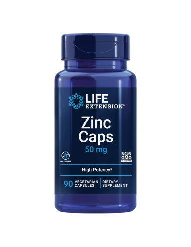 Suplemento Hormonal Pregnenolona 100mg + Zinc 50mg Life Extension - 90 Cápsulas Vegetarianas