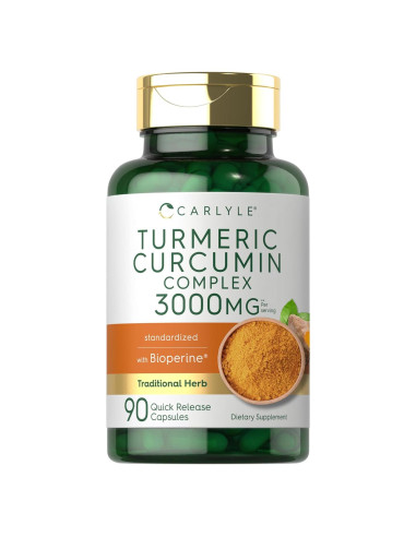 Cápsulas de Cúrcuma Carlyle 3000mg con Bioperina - 90 Unidades