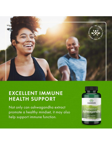 Suplemento de Ashwagandha en cápsulas Swanson 100 unidades 450mg
