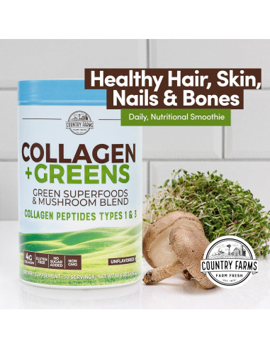 Polvo de Colágeno + Verdes Country Farms 600g - Suplemento Dietético