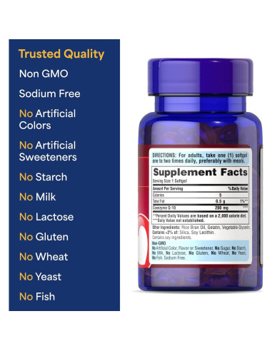 Suplemento Coenzima Q10 200mg Puritan's Pride 240 Gelatinas