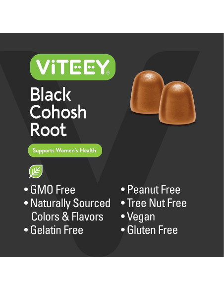 Suplemento Viteey Cohosh Negro 60 Gominolas Veganas para Menopausia Suplemento Viteey Cohosh Negro 60 Gominolas Veganas para Menopausia