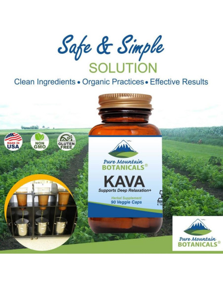 Cápsulas de Kava Kava Pure Mountain Botanicals 90 unidades 400mg Cápsulas de Kava Kava Pure Mountain Botanicals 90 unidades 400mg