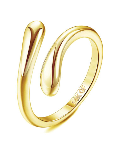 Anillo de oro 14k FASACCO para mujer ajustable con CZ