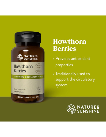 Cápsulas de Bayas de Espino Nature's Sunshine 100 Unidades 450 mg Cápsulas de Bayas de Espino Nature's Sunshine 100 Unidades 450 mg