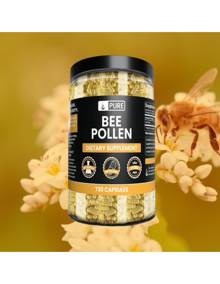 Polen de Abeja 730 Cápsulas Ingredientes Originales Puros Polen de Abeja 730 Cápsulas Ingredientes Originales Puros