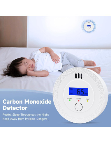 Detector de Monóxido de Carbono ELECOIN - Paquete de 3, 85dB