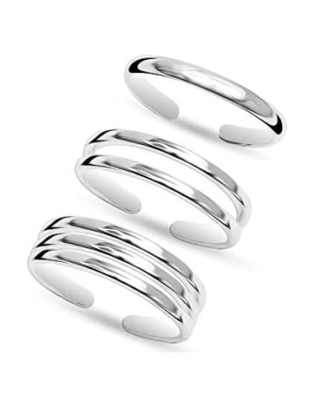 Anillo Abierto de Plata Esterlina LeCalla 3 Piezas Ajustables Anillo Abierto de Plata Esterlina LeCalla 3 Piezas Ajustables