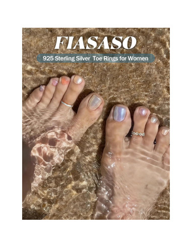 Anillos de Dedo del Pie Fiasaso 3 Pcs Plata Esterlina 925
