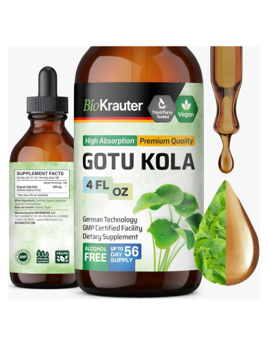 Tinctura de Gotu Kola Bio Krauter 118 ml - Vegana y Sin Alcohol